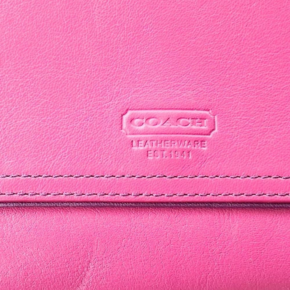 Coach Pink&Purple Leather Wallet